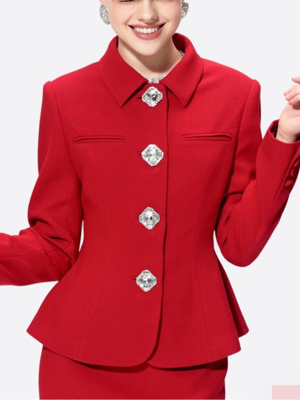 Nana Jacqueline Vanessa Blazer in Red - Picture 10 of 11